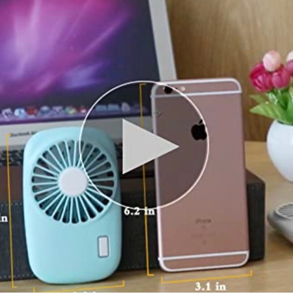 NWT USB rechargeable wearable powerful portable fan - blue - Picture 6 of 7